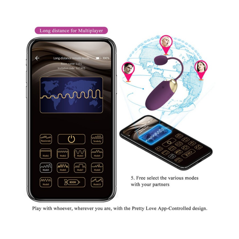 Abner huevo vibrador con app