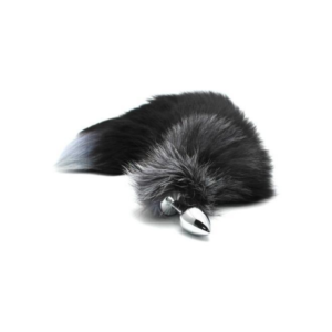 Cola zorro L Plug Anal Metálico Cola de Zorro Negro Talla M