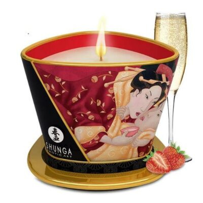 Vela de masaje Shunga, frutillas con champaña