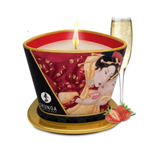 Vela de masaje Shunga, frutillas con champaña