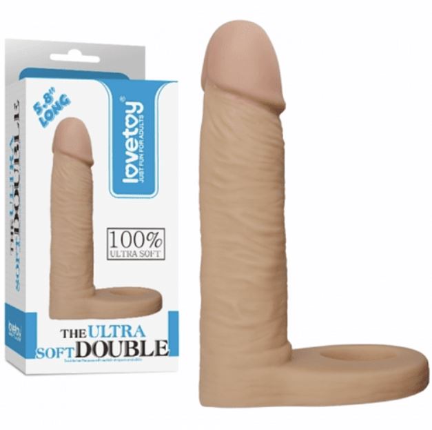 Anillo con Dildo The Ultra Soft Double 14,7cm 5.8