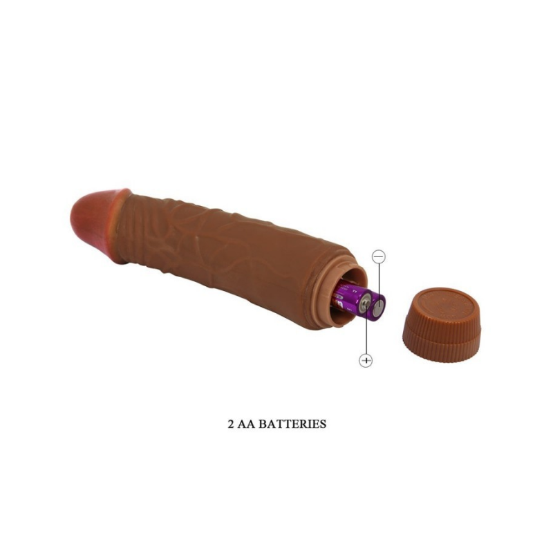 Jeff Vibrador Realista 19,5 cm - Chocolate