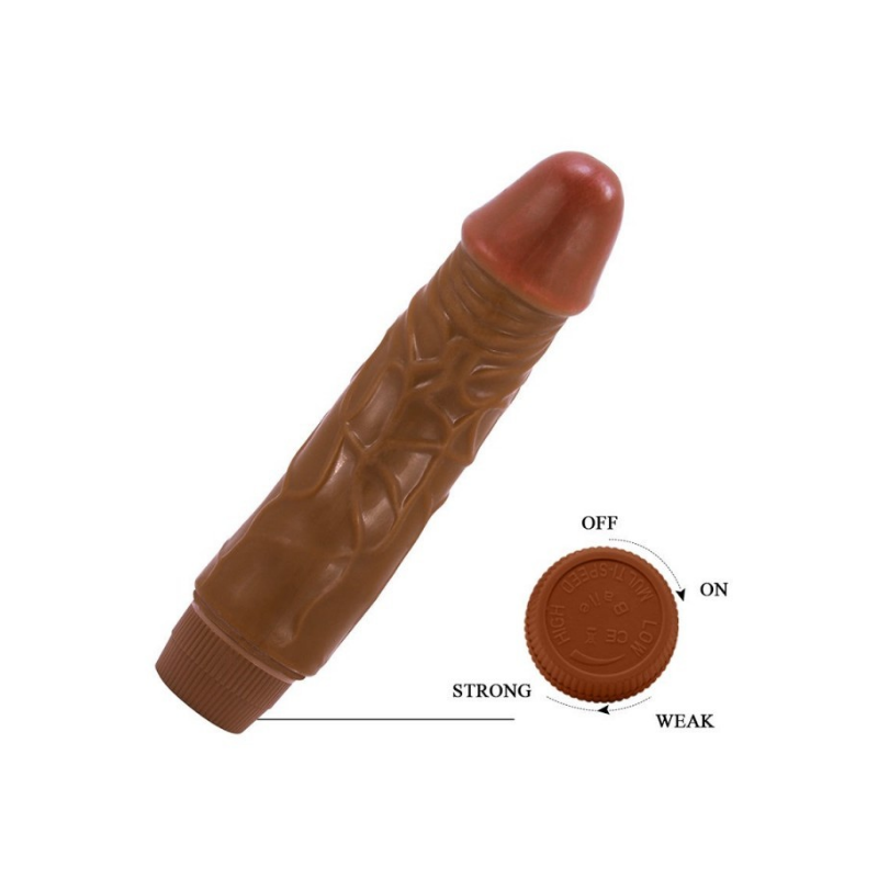 Jeff Vibrador Realista 19,5 cm - Chocolate