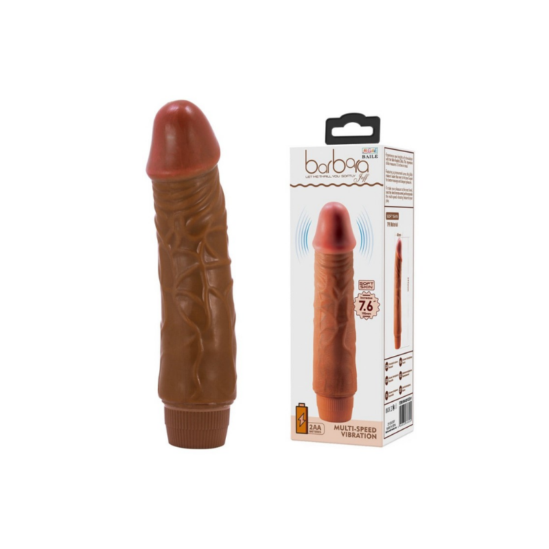 Jeff Vibrador Realista 19,5 cm - Chocolate