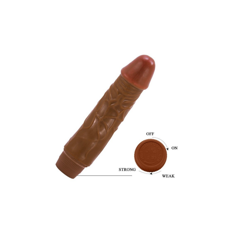 Jeff Vibrador Realista 19,5 cm - Chocolate