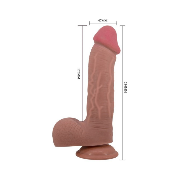 Emeka Dildo Realista Piel Deslizable 23,4 cm - Moca