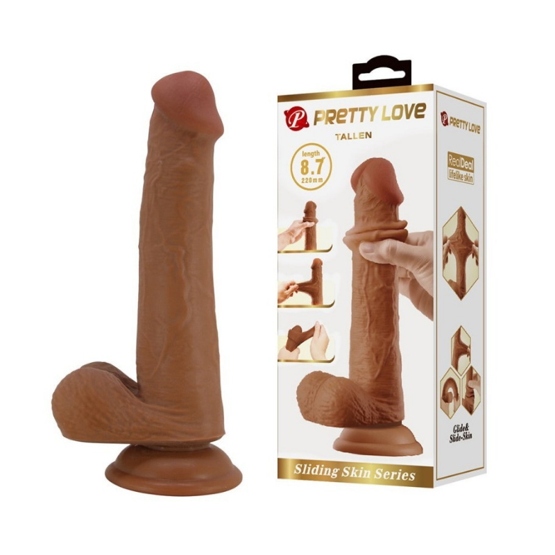 Tallen Dildo Realista Piel Deslizable 22 Cm – Moca