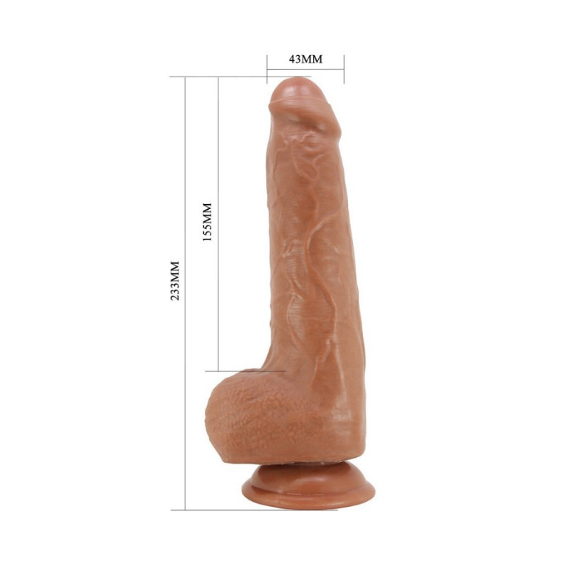 Draco Dildo Realista Piel Deslizable 23,3 cm - Moca