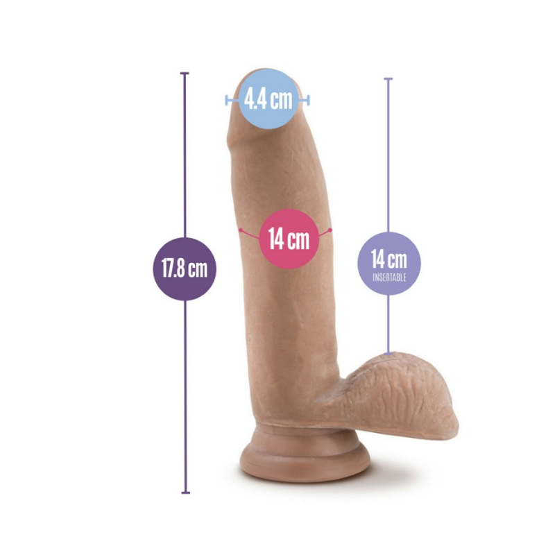Au Naturel Dildo Doble Densidad 17,8 cm Moca Ultra Realista