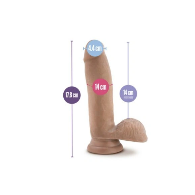 Au naturel 3 Au Naturel Dildo Doble Densidad 17,8 cm Moca Ultra Realista
