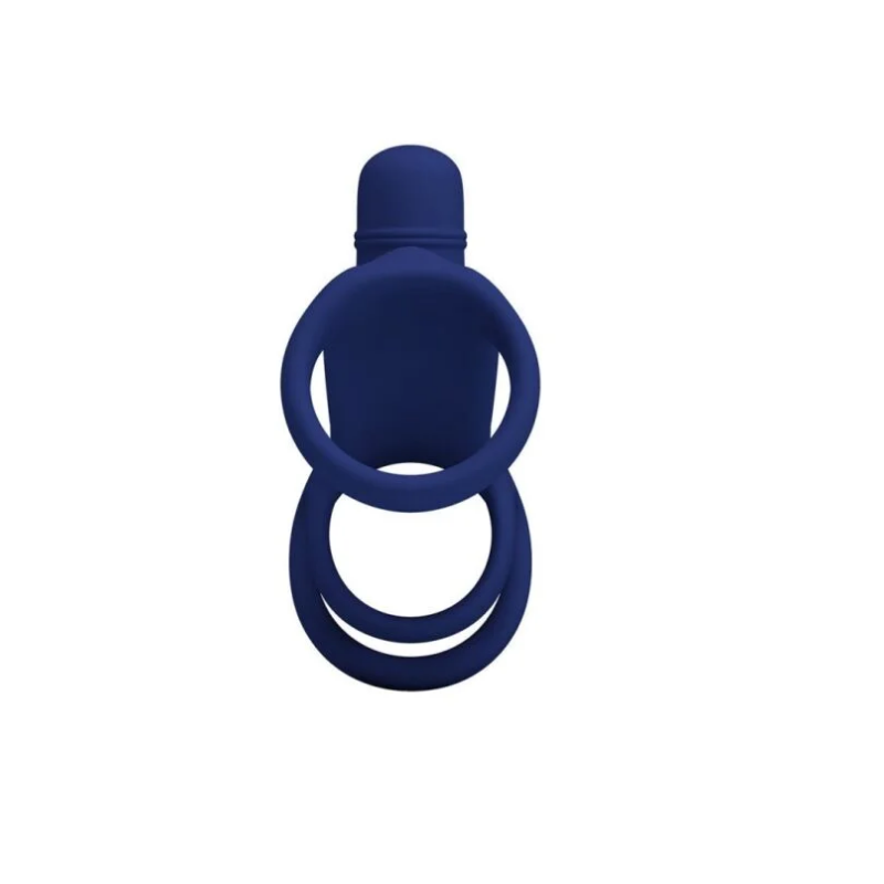 Elish Anillo Vibrador Triple con Funda - Azul