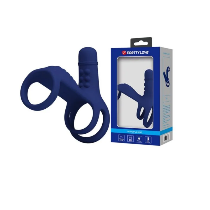 Elish Elish Anillo Vibrador Triple con Funda - Azul