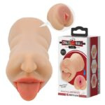 Sarah Masturbador Realista Boca y Vagina - Vainilla