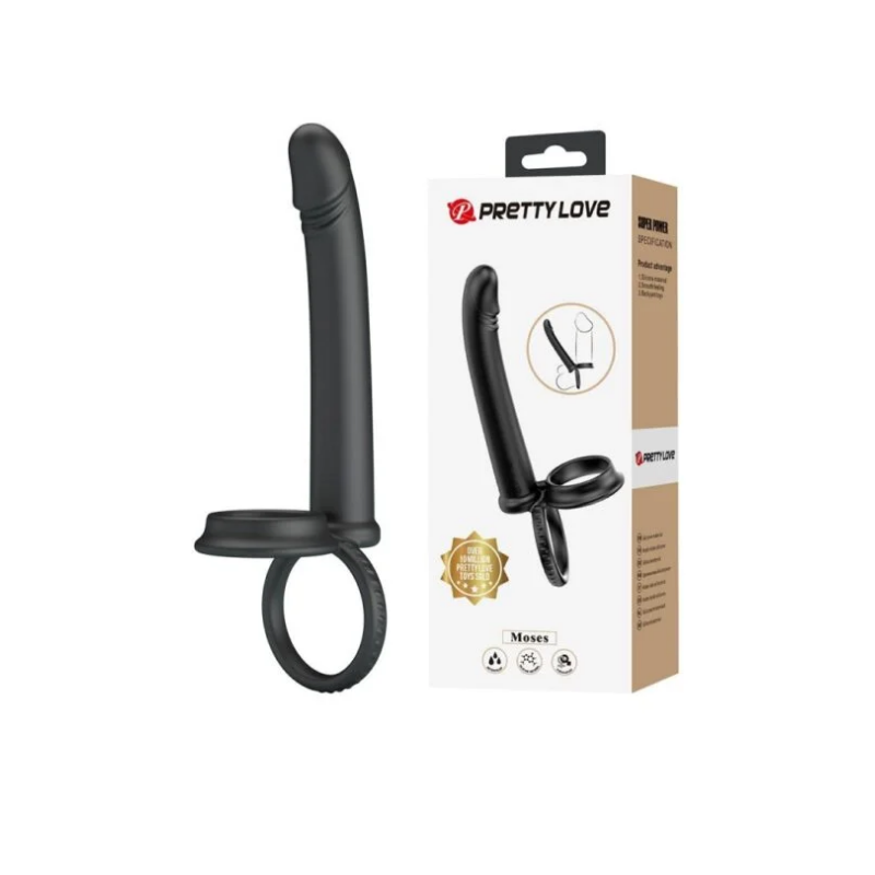Moses Moses Anillo con Dildo para Doble Penetración