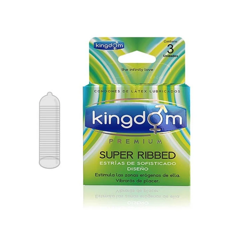 Preservativo Kingdom Premium Super Ribbed 3 Unidades