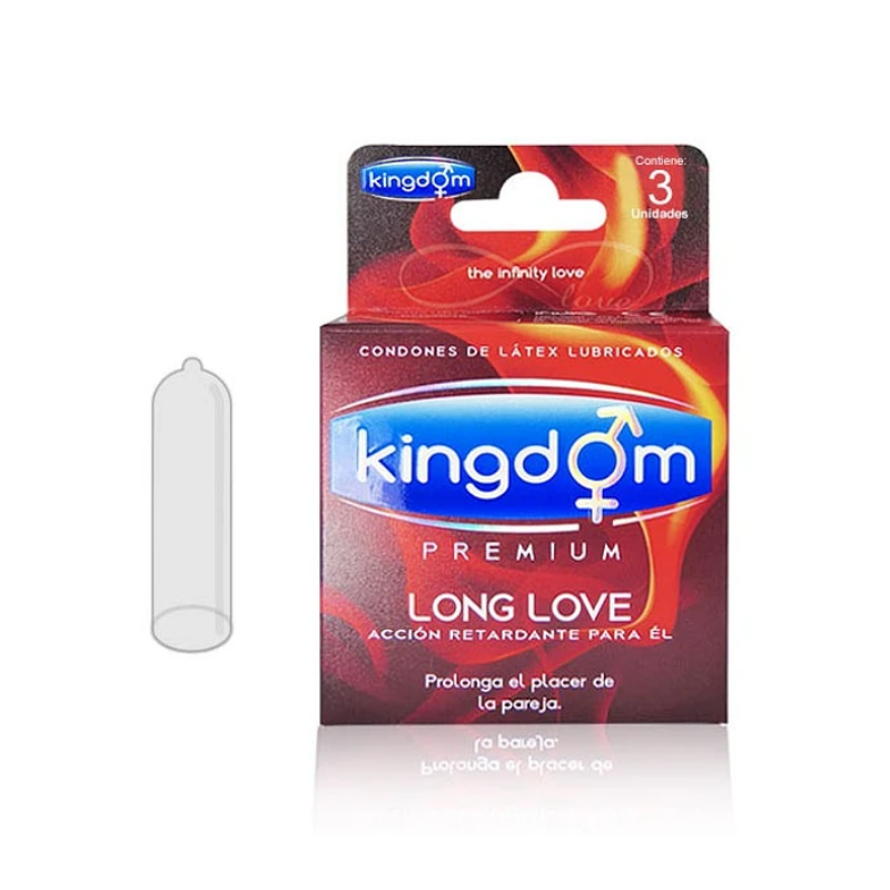 Preservativo Kingdom Premium Long Love 3 Unidades