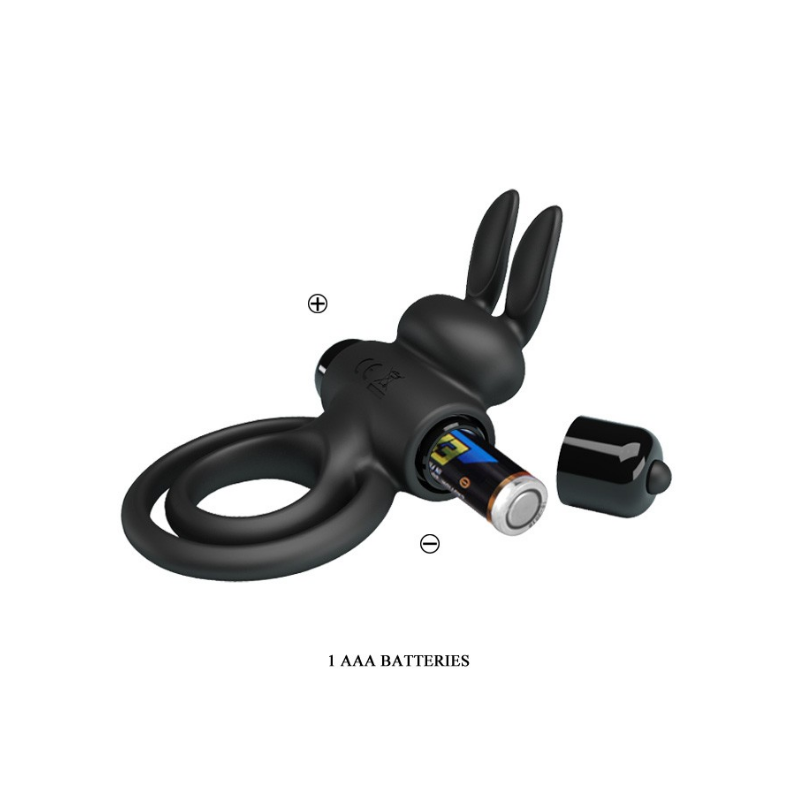 Anillo Conejito Vibrador Doble Negro