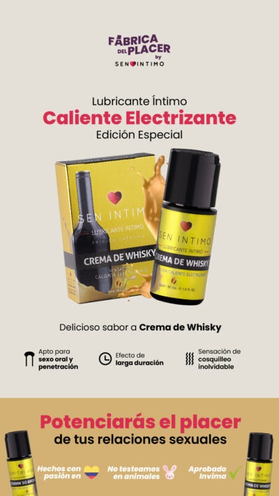 Gel Lubricante Sabor Crema de Whisky – Efecto Electrizante 30ml