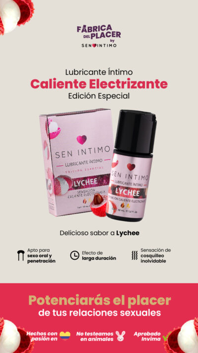 Gel Lubricante de Lychee con Efecto Calor - A Base de Agua 30ml