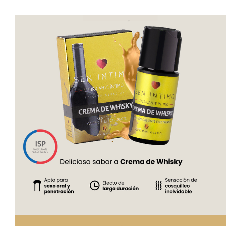 Lubricante crema de whisky 3 Gel Lubricante Sabor Crema de Whisky – Efecto Electrizante 30ml