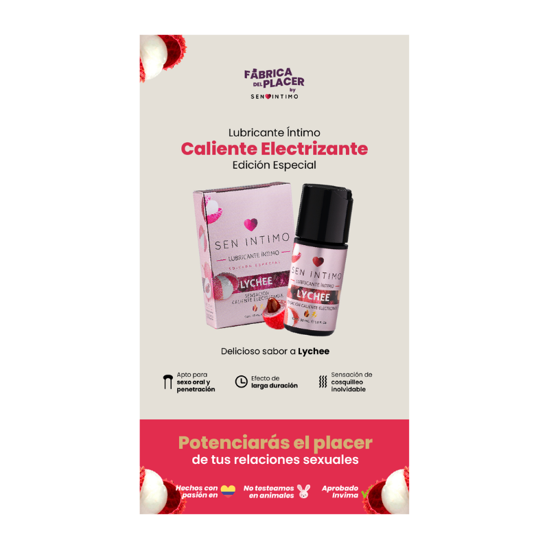 Lubricante lychee 2 Gel Lubricante de Lychee con Efecto Calor – A Base de Agua 30ml