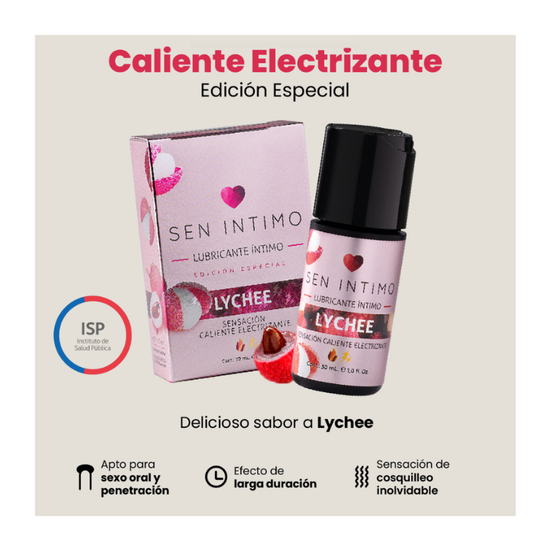 Lubricante lychee 3 Gel Lubricante de Lychee con Efecto Calor – A Base de Agua 30ml