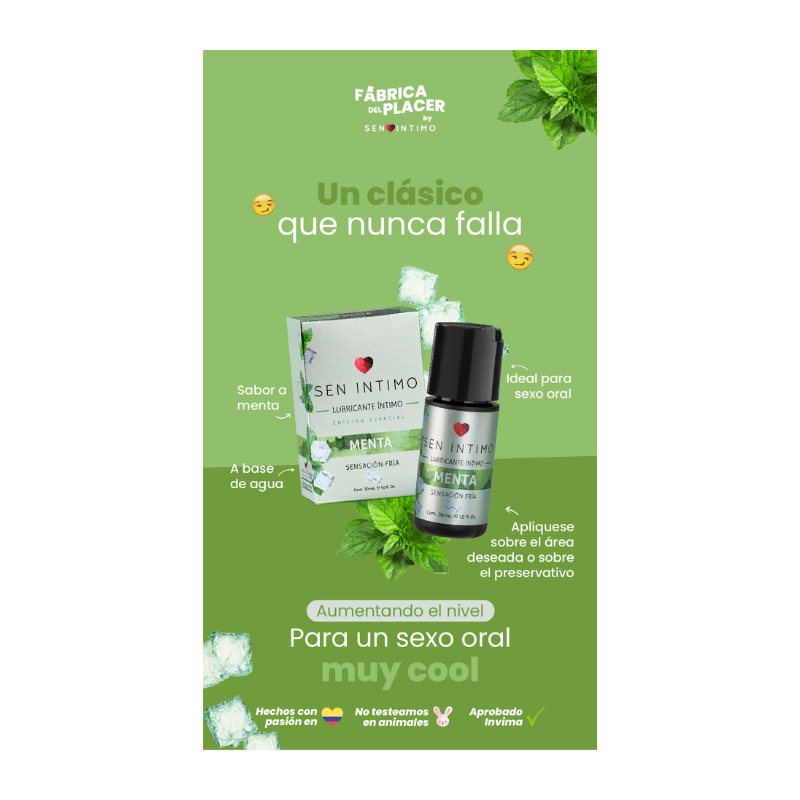 Lubricante Menta - A Base de Agua 30 ml
