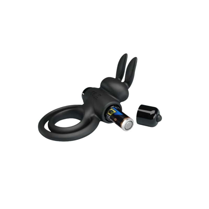 anillo conejito 3 Anillo Conejito Vibrador Doble Negro