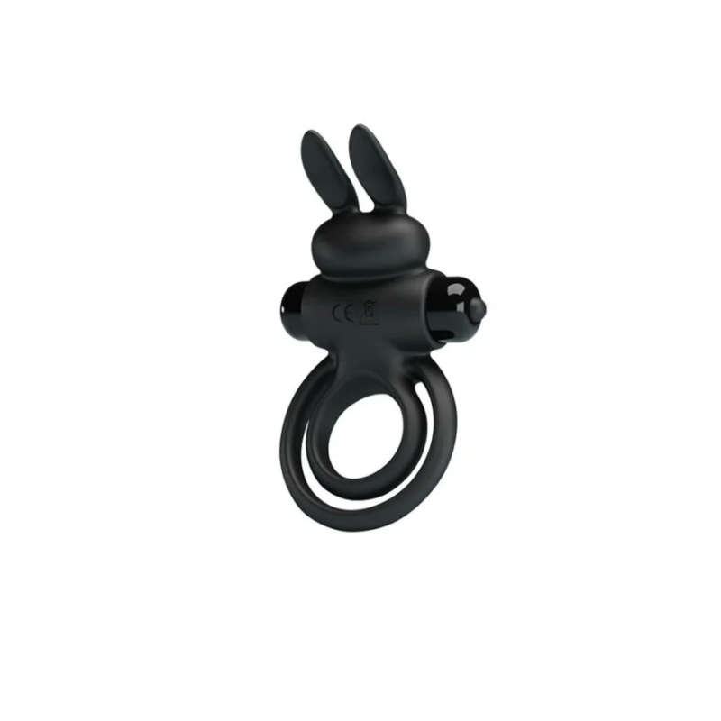 anillo conejito Anillo Conejito Vibrador Doble Negro