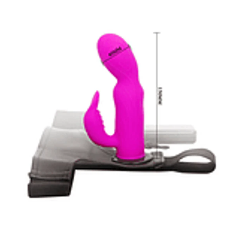 Arnés Con Conejo Vibrador Silicona ( vibración variable )