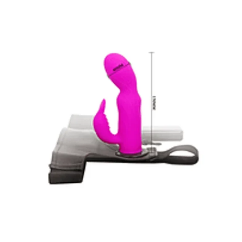 Arnés Con Conejo Vibrador Silicona ( vibración variable )