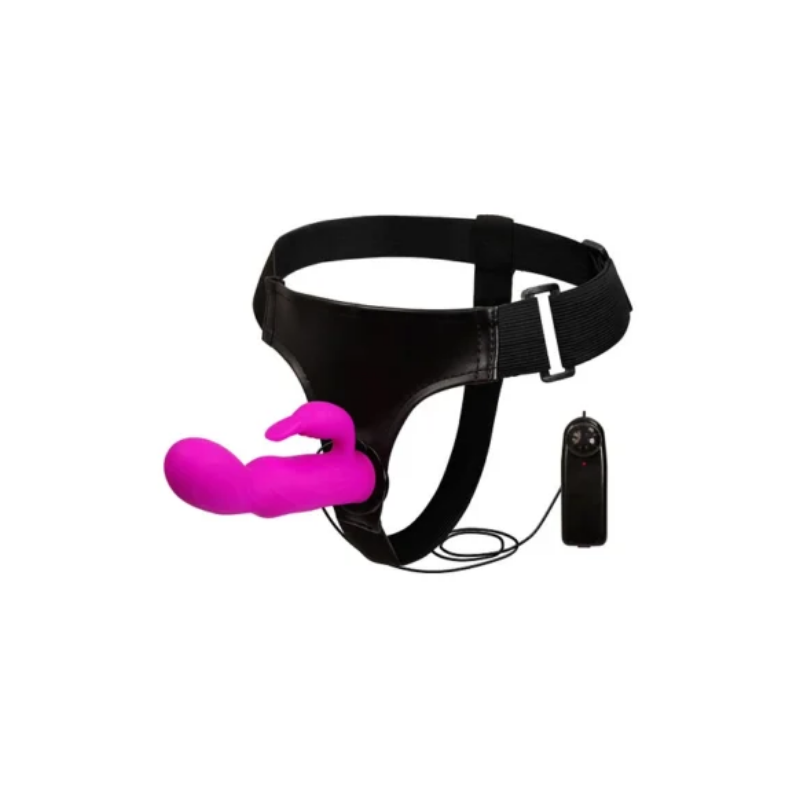 Arnés conejo Arnés Con Conejo Vibrador Silicona ( vibración variable )