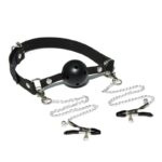 Bozal O Mordaza Con Bozal Y Pinza Para Pezones Regulable