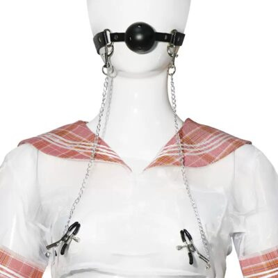 Bozal O Mordaza Con Bozal Y Pinza Para Pezones Regulable