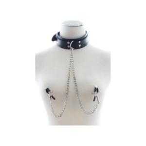 Collar Con Pezoneras Bondage