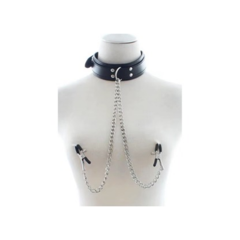 Collar Con Pezoneras Bondage