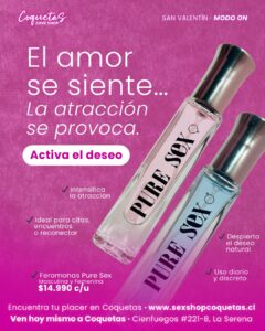 Perfume con feromonas Pure Sex en Coqueta Sex Shop