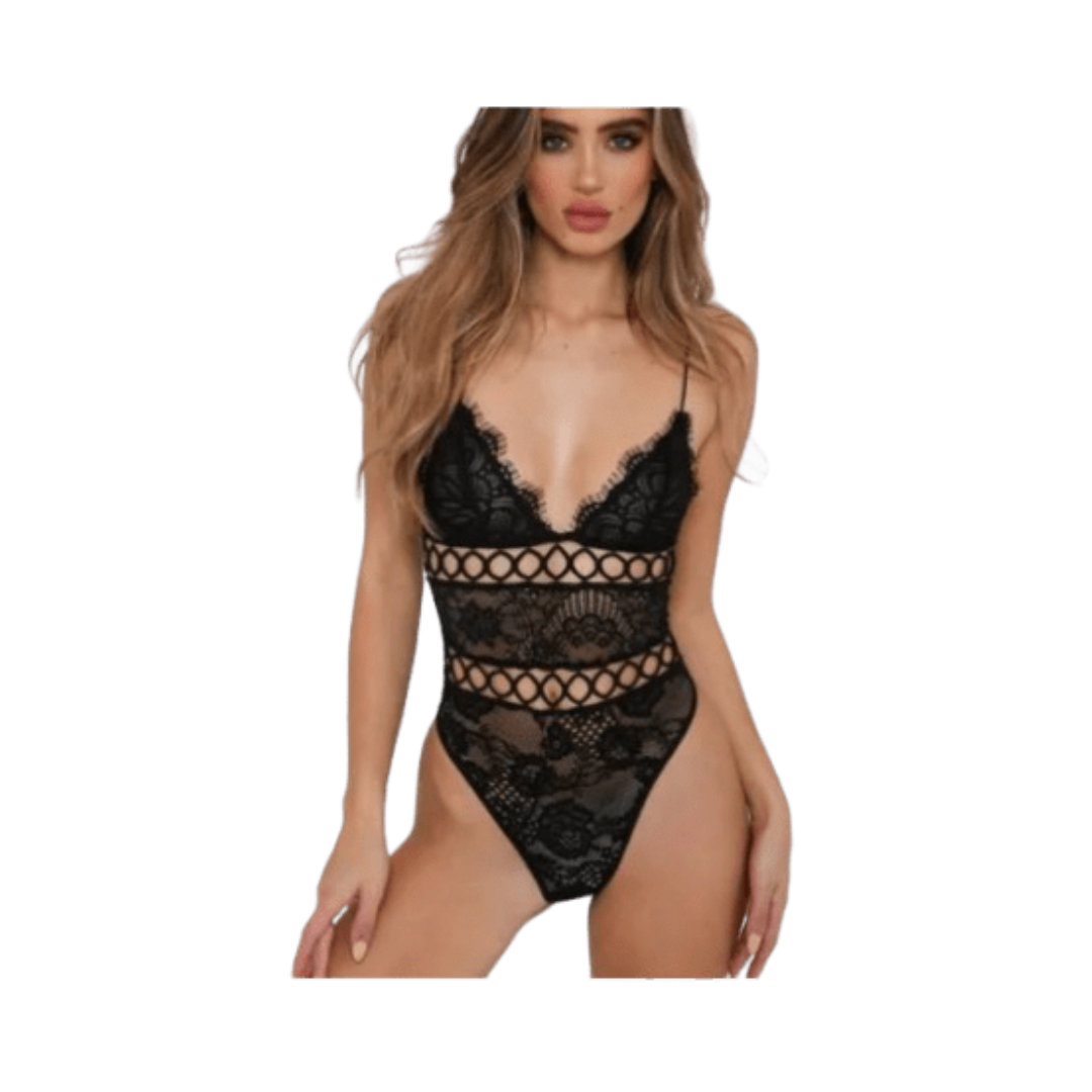 SexShop Coquetas 35 Body lenceria sexy encaje de flores y agujeros para mujer 2 1