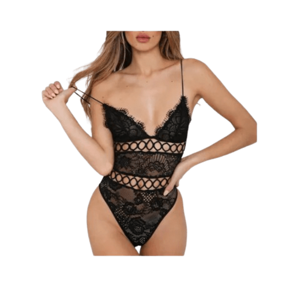 Body lencería sexy encaje de flores y agujeros para mujer Body lencería sexy encaje de flores y agujeros para mujer