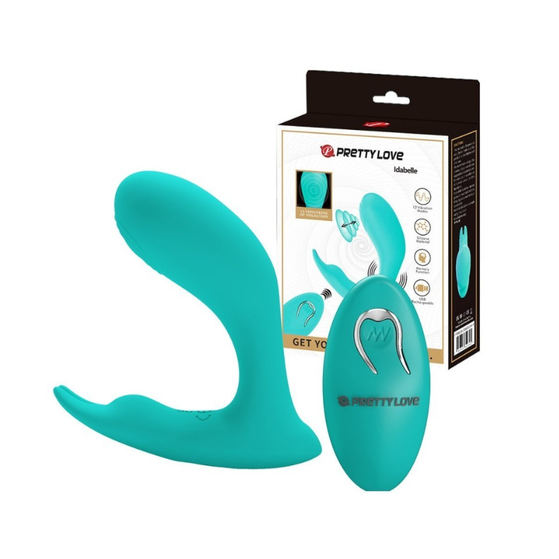 Idabelle Vibrador Dual con Control Remoto - Turquesa