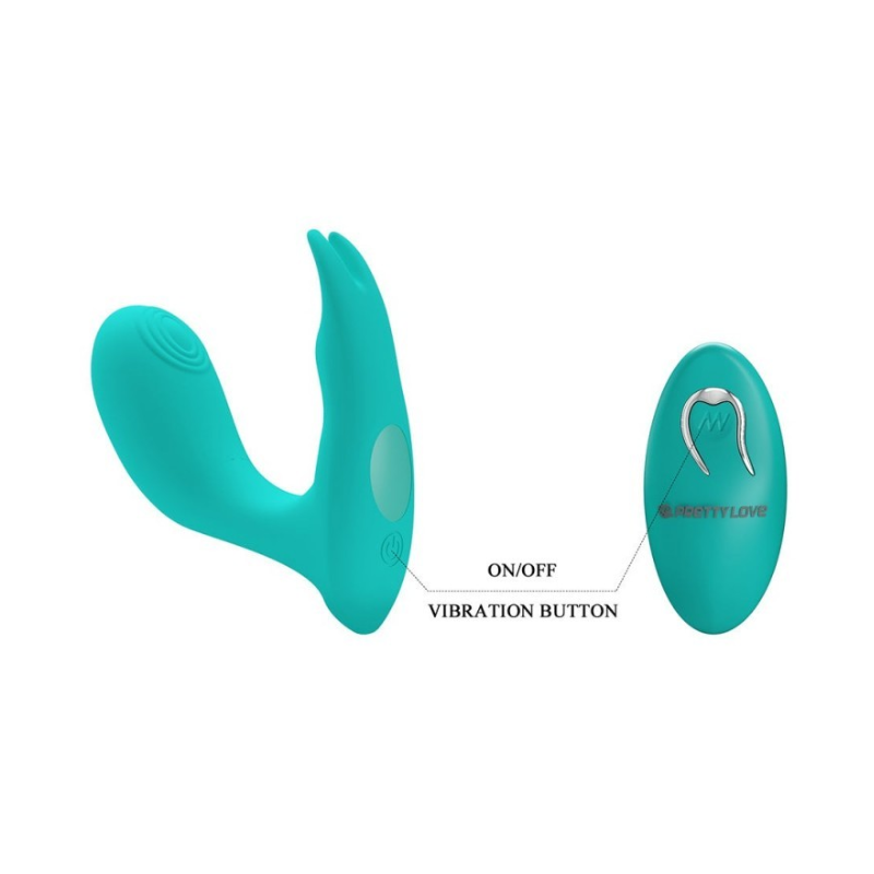 Idabelle Vibrador Dual con Control Remoto - Turquesa
