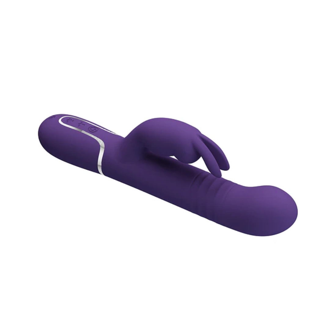 Vibrador Conejo con Empuje y Perlas Vibratorias Giratorias