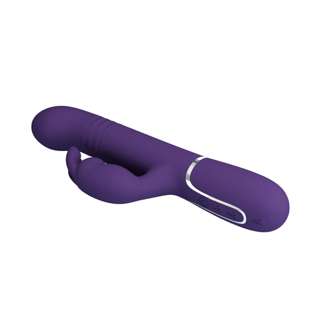 Vibrador Conejo con Empuje y Perlas Vibratorias Giratorias