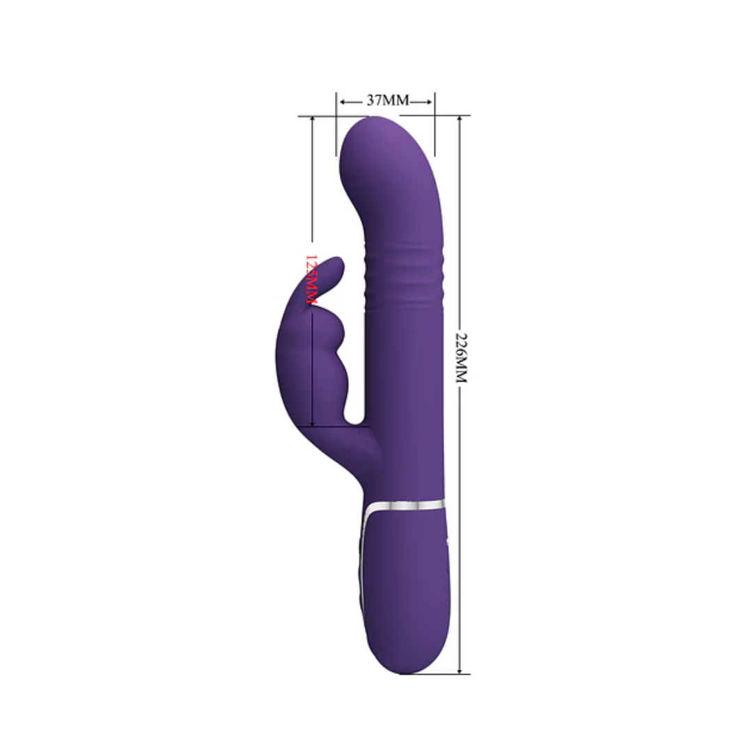 Vibrador Conejo con Empuje y Perlas Vibratorias Giratorias