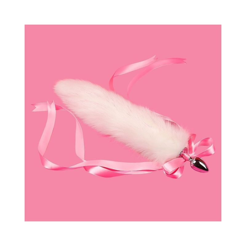 Cola de Zorro con Plug de Metal – Rosa 38 cm