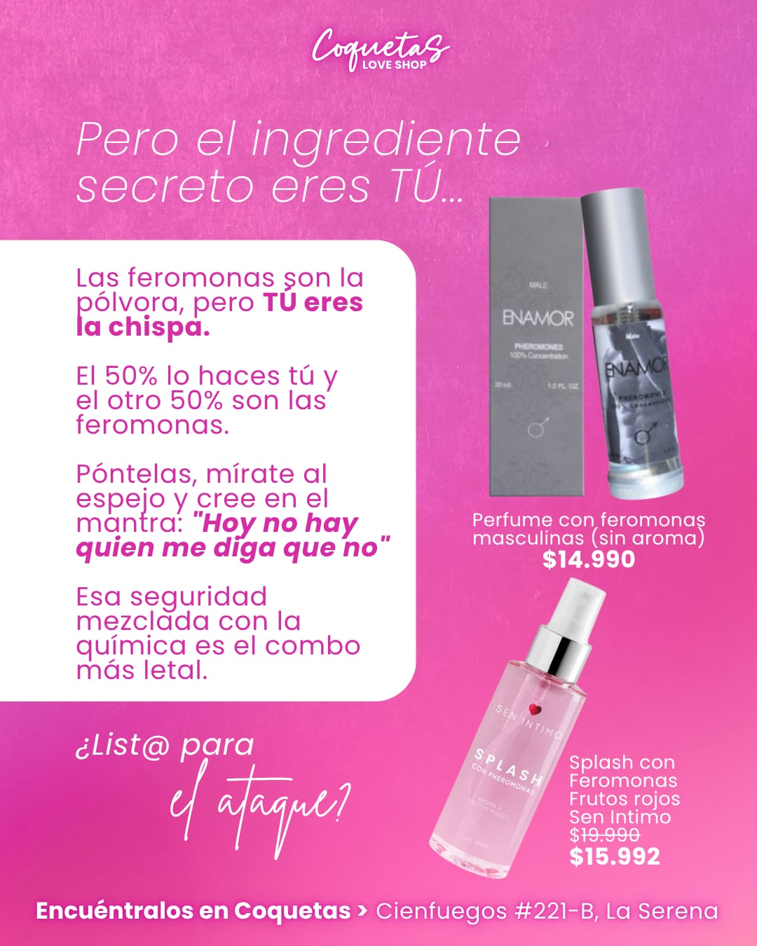 Perfume de feromonas para atracción