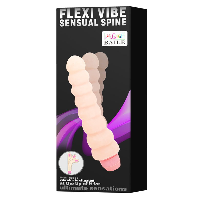 Vibrador flexible con bolitas masajeadoras
